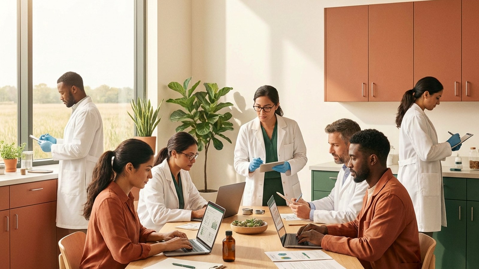 Equipo de investigación trabajando en un laboratorio